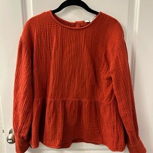 Madewell-Rust peplum top
